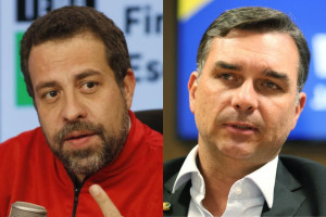 Montagem ilustra Guilherme Boulos e Fl&aacute;vio Bolsonaro