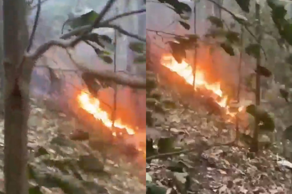 O Corpo de Bombeiros do Rio de Janeiro foi acionado às 11h11 para atender à ocorrência./Reprodução/X.