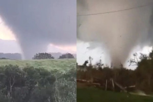 Tornado atinge Paran&aacute; e deixa desalojados; veja v&iacute;deos