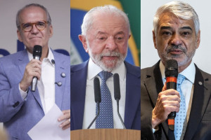 Fernando Dueire (PSD), Lula (PT) e Humberto Costa (PT).
