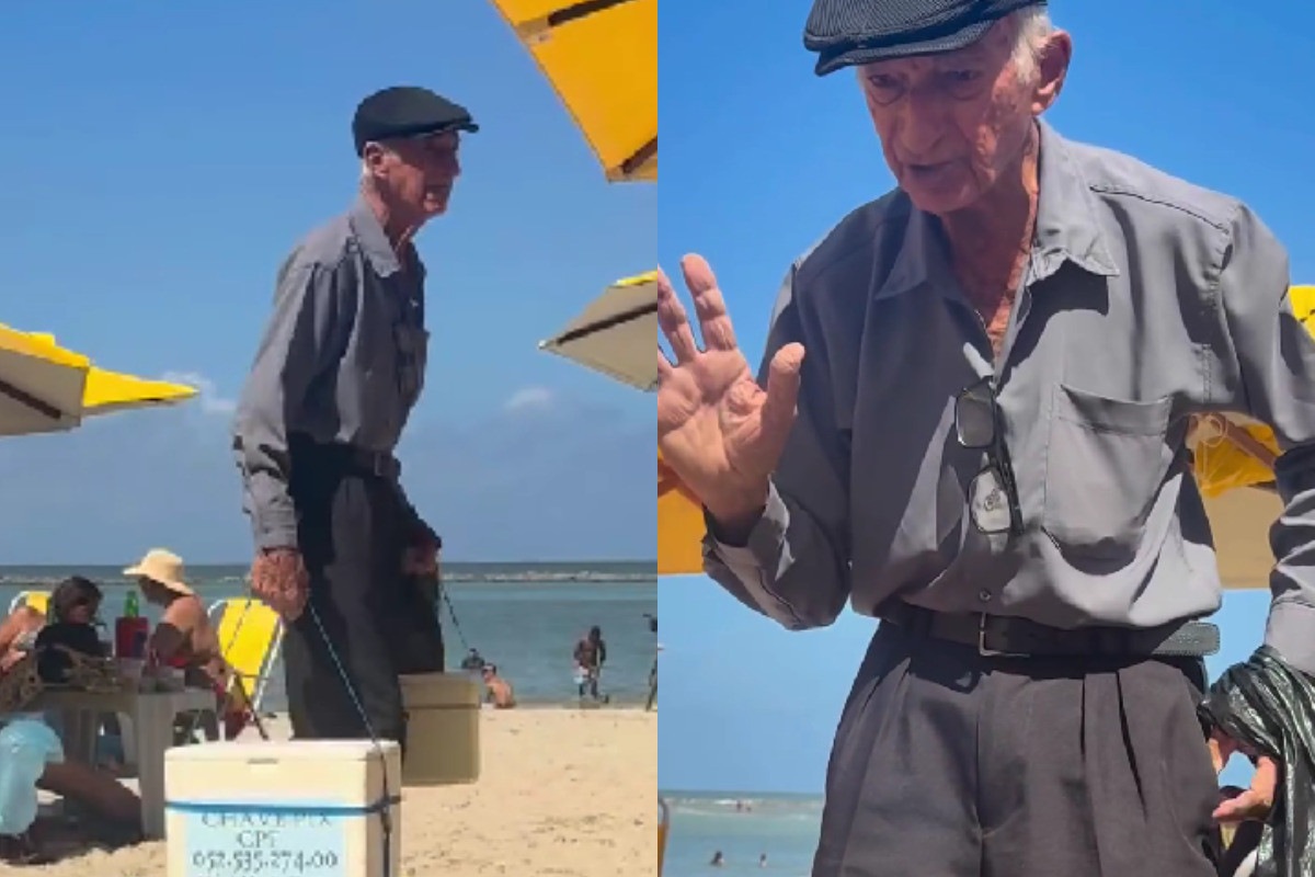 Vital Maria Costa vende pudins na praia para conseguir custear o tratamento da hérnia que enfrenta/Reprodução / Redes sociais via jonathafelip