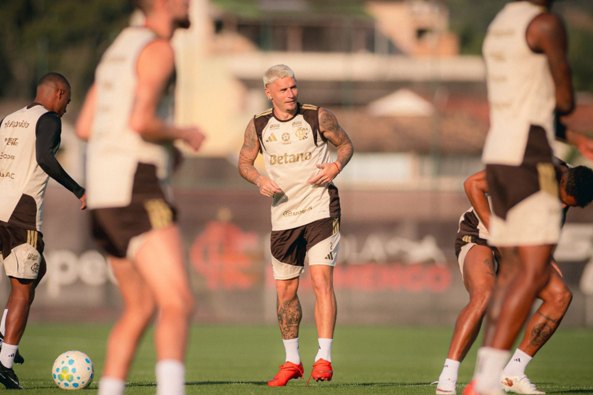 Treino do time do Flamengo para jogo da Libertadores contra o Cruzeiro/ADRIANO FONTES/CR FLAMENGO