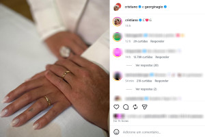 CR7 postou imagem das alian&ccedil;as juntamente com Georgina