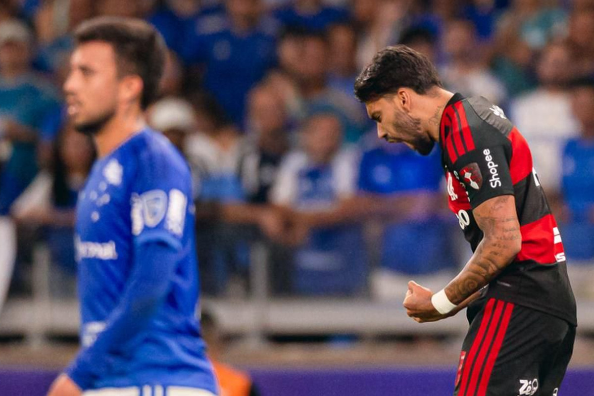 Paquetá comemora gol de empate diante do Cruzeiro/DIVULGAÇÃO/ADRIANO FONTES/CR FLAMENGO