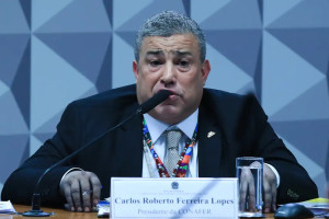 Carlos Lopes dep&otilde;e na CPMI do INSS, &agrave; &eacute;poca presidente da Confedera&ccedil;&atilde;o Nacional dos Agricultores Familiares e Empreendedores Familiares Rurais
