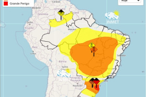 Faixa de risco vai do sul do Par&aacute; ao leste do estado de SP