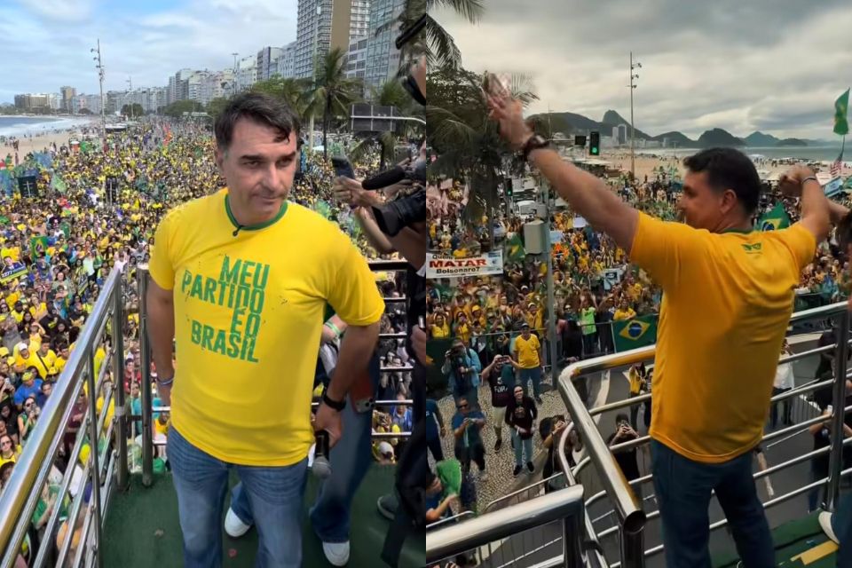 O lançamento ocorreu em um trio elétrico na Avenida Atlântica, palco tradicional de atos do ex-presidente Jair Bolsonaro/Reprodução