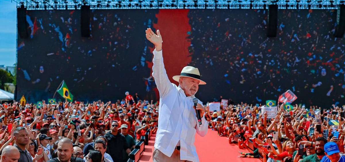 Lula durante ato de abertura de campanha neste domingo/Foto: Ricardo Stuckert/Divulgação