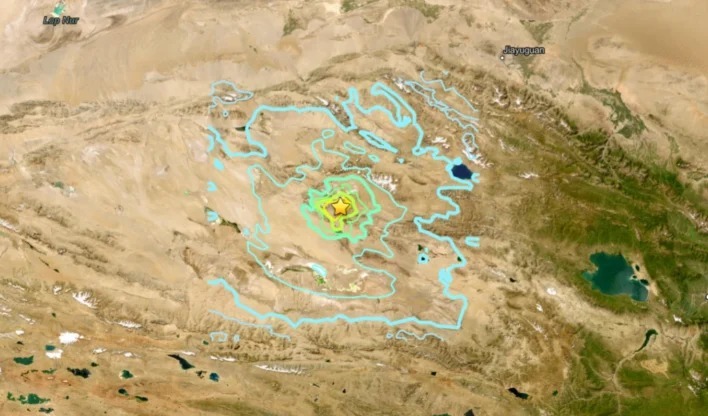 Epicentro do terremoto foi localizado em uma área montanhosa rural da província de Qinghai/USGS/Reprodução