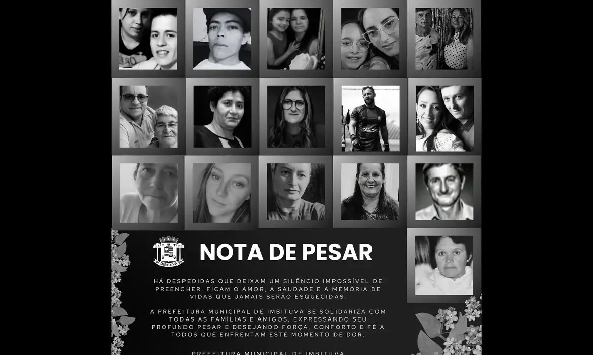 Entre as vítimas estão duas crianças, de 6 e 10 anos, além de 21 adultos; Prefeitura decretu luto de três dias/Divulgação / Prefeitura de Imbituva