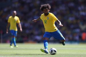 O ex-lateral Marcelo em a&ccedil;&atilde;o com a Sele&ccedil;&atilde;o Brasileira
