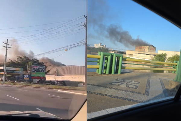 Registros do incêndio na fábrica de fertilizantes no Porto do Recife