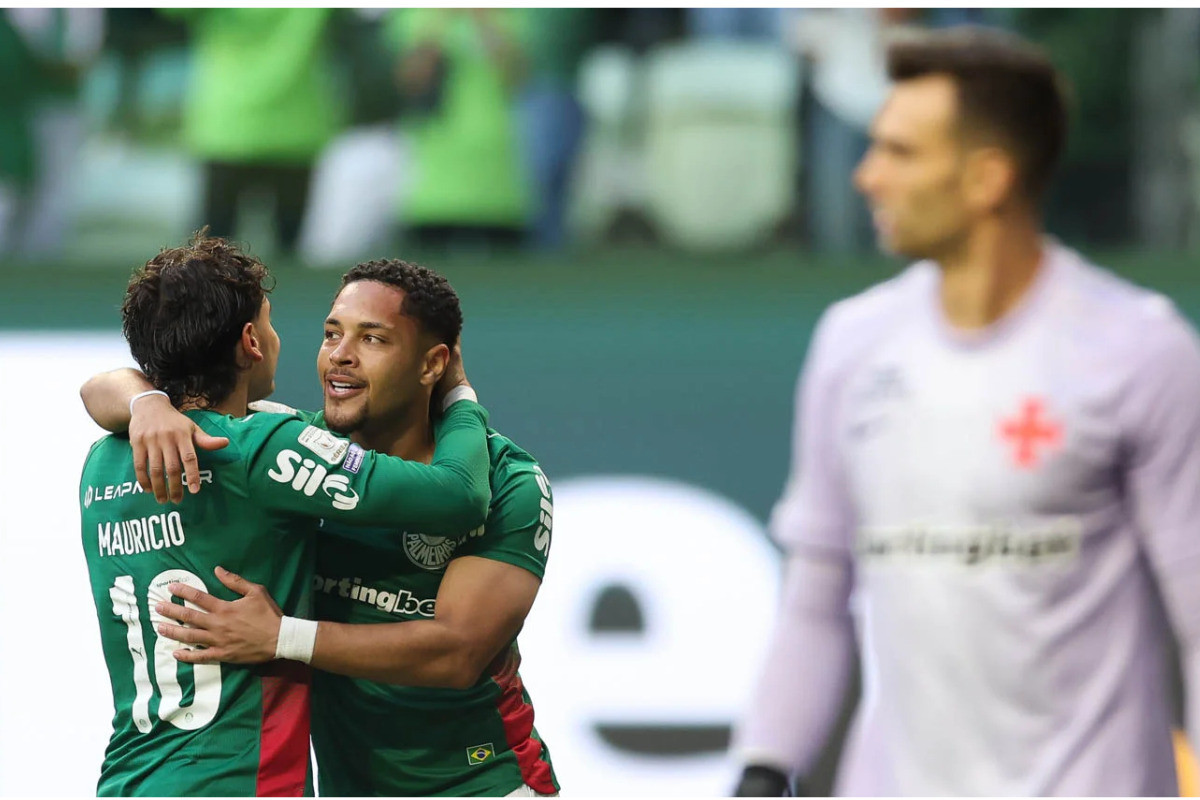 Palmeiras comemora vitória contra o Vasco /Cesar Greco/SEP