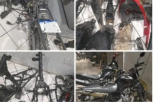 No local, foram encontradas sete motocicletas com restri&ccedil;&atilde;o de roubo ou furto