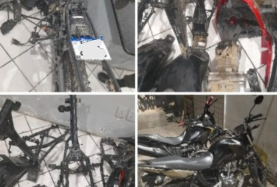 No local, foram encontradas sete motocicletas com restrição de roubo ou furto/Divulgação/PMPE