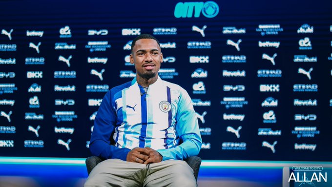 Allan, novo jogador do Manchester City/Reprodução/MCFC