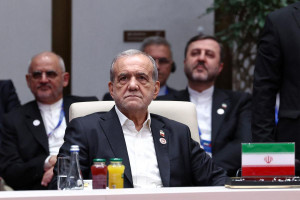 O presidente do Ir&atilde;, Masoud Pezeshkian