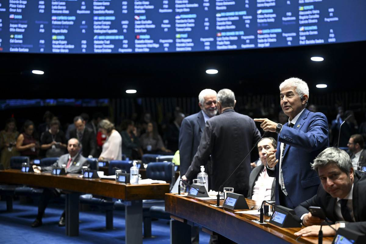 À bancada, em pronunciamento, senador Astronauta Marcos Pontes (PL-SP)
/Ton Molina/Agência Senado