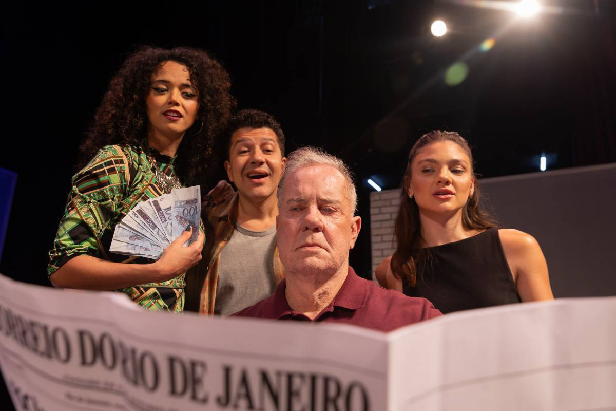Luiz Fernando Guimarães lidera elenco composto ainda por Paulo Mathias Jr., Débora Ozório e Bruna Trindade, sob a direção de Pedro Neschling. (Foto: Tom Peres)