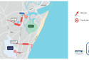 Mapa dos desvios de tr&acirc;nsito na avenida Mascarenhas de Moraes para desfile do 7 de setembro  - CTTU/Divulga&ccedil;&atilde;o
