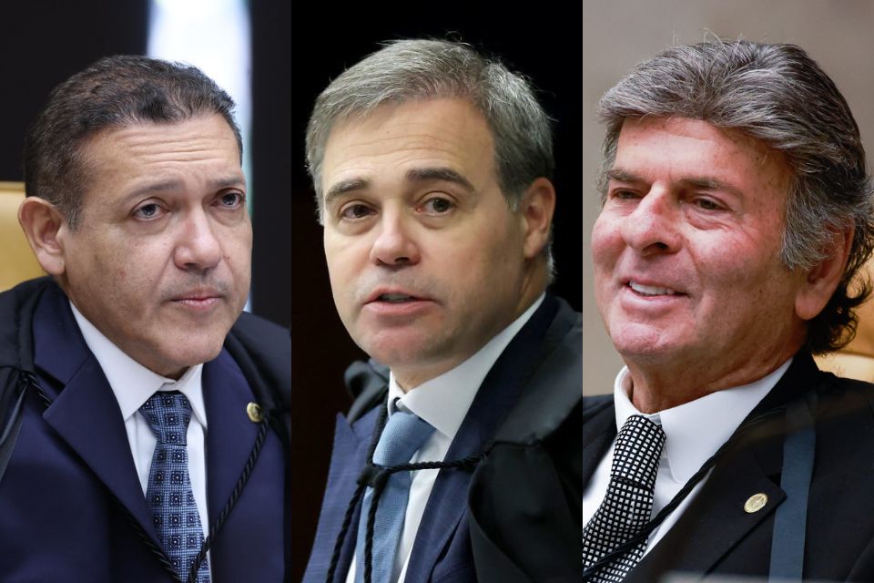  Nunes Marques, André Mendonça e Luiz Fux, ministros do STF./Ton Molina/STF, Gustavo Moreno/SCO/STF e Andressa Anholete/STF.
