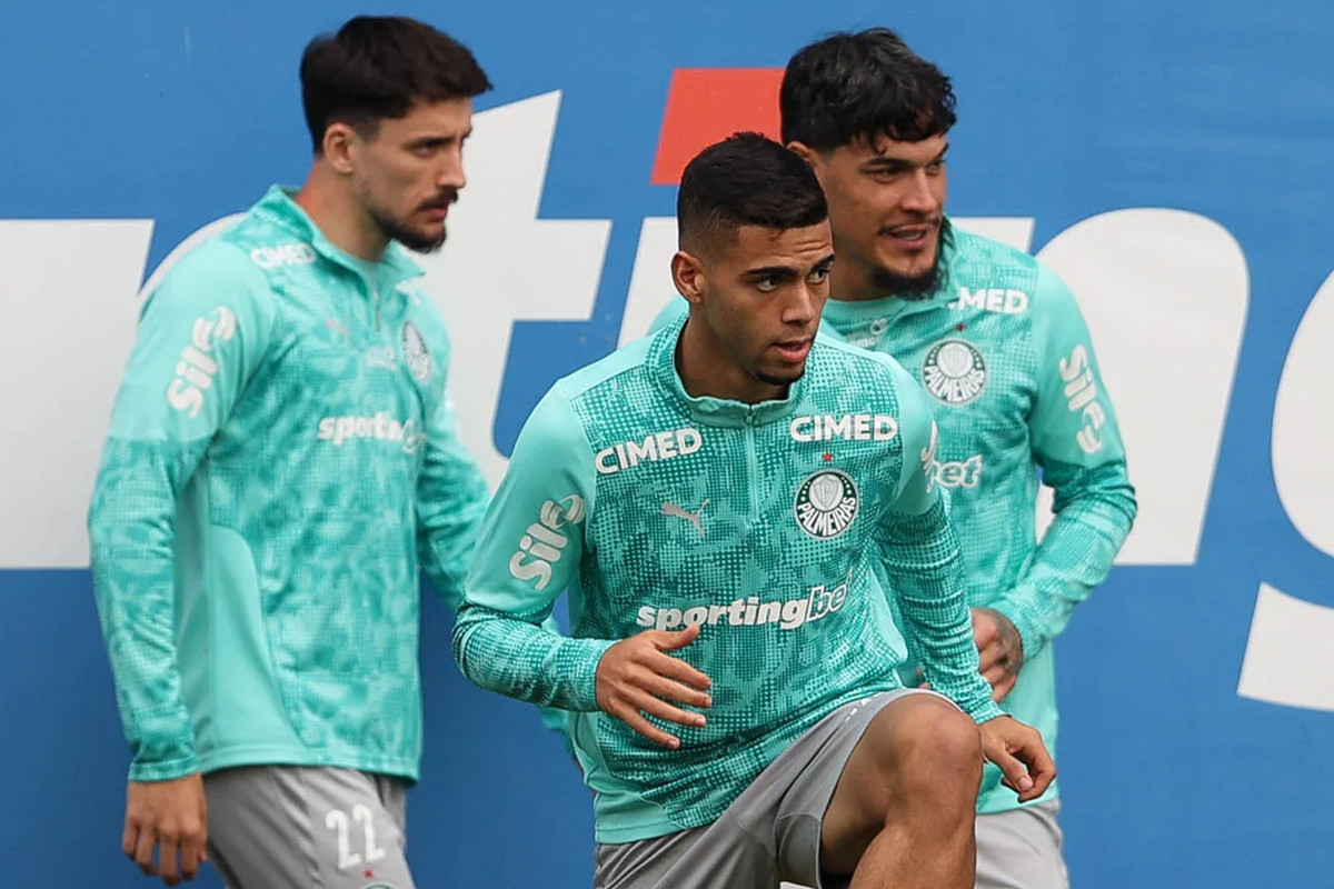 Jogadores do Palmeiras realizaram último treino antes de jogo com a LDU/CESAR GRECCO/SE PALMEIRAS