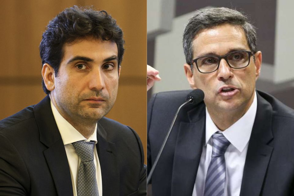 Gabriel Galípolo é o atual presidente do Banco Central e Roberto Campos Neto é o ex-presidente da instituição./Marcelo Camargo/Agência Brasil e Marcelo Camargo/CB/D.A Press.