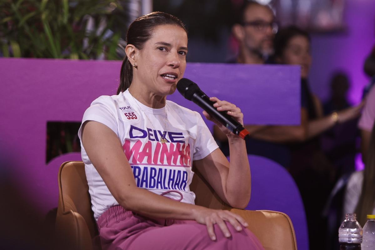 Candidata à reeleição, governadora Raquel Lyra participa de agenda no comitê de Túlio Gadêlha, candidato ao Senado (Foto: Sandy James/DP Foto)