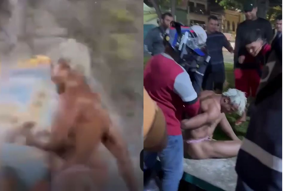 A Prefeitura de Bezerros afirmou que as pessoas que estavam agredindo o suspeito se evadiram do local./Foto: Reprodução / Redes sociais