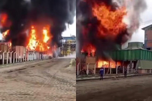 Inc&ecirc;ndio atinge usina na zona rural de Vit&oacute;ria de Santo Ant&atilde;o