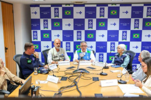 O ministro Padilha em entrevista coletiva do an&uacute;ncio do plano de prepara&ccedil;&atilde;o do SUS contra os impactos do El Ni&ntilde;o