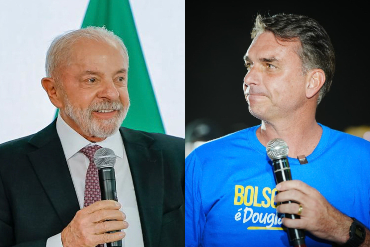 Presidenciáveis, Lula (PT) e Flávio Bolsonaro (PL)/Ricardo Stuckert/Charles Vieira
