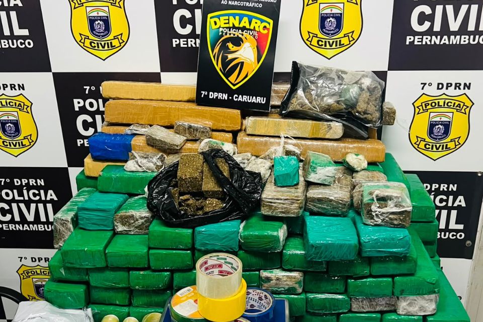 Maconha foi encontrada escondida em uma cisterna desativada durante ação da Polícia Civil em Caruaru/Divulgação/PCPE