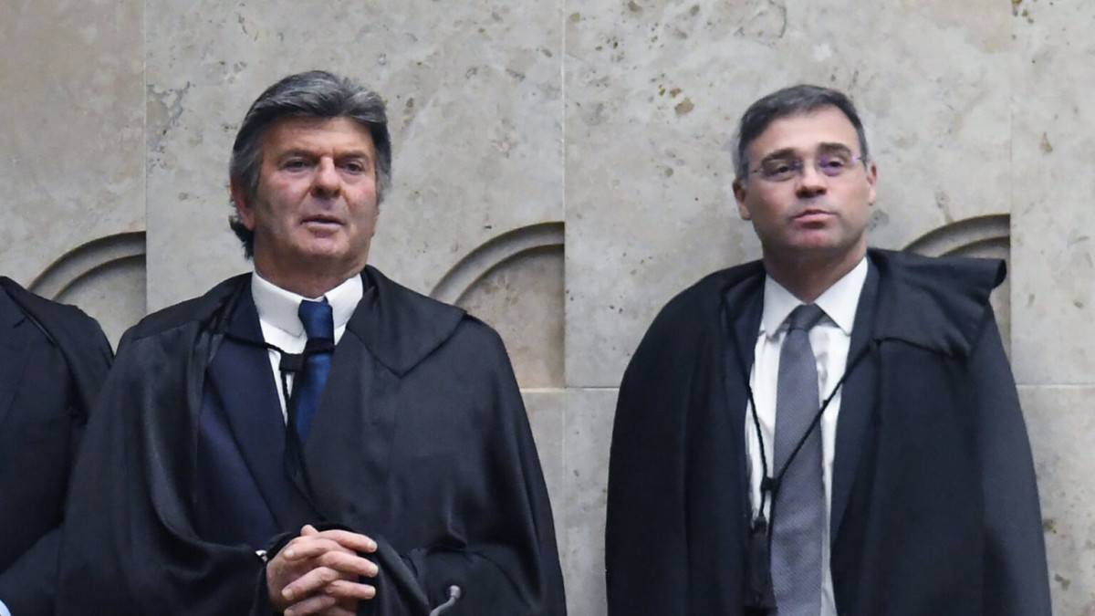 Os ministros do STF Luiz Fux (E) e André Mendonça (D)/Carlos Moura/SCO/STF