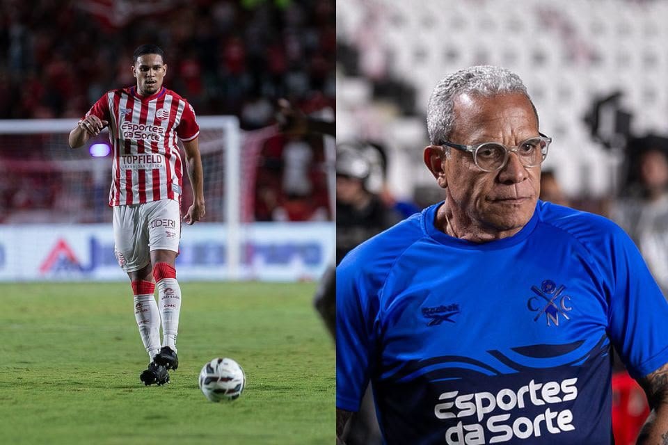 Volante Samuel e técnico Hélio dos Anjos, do Náutico/Rafael Vieira / CNC