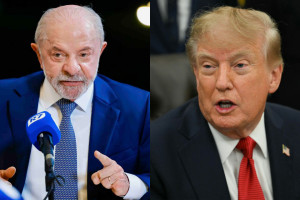 O predidente da rep&uacute;blica Luis In&aacute;cio Lula da Silva e o presidente dos Estados Unidos, Donald Trump