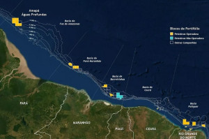 Mapa da margem equatorial amaz&ocirc;nica