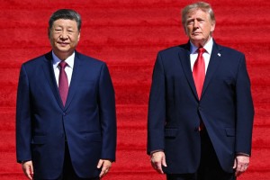 O l&iacute;der chin&ecirc;s Xi Jinping e o presidente norte-americano, Donald Trump