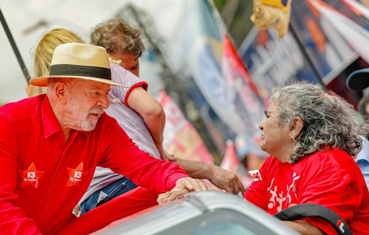Presidente Lula durante ato de campanha em Fortaleza nesta terça-feira (29)/Ricardo Stuckert