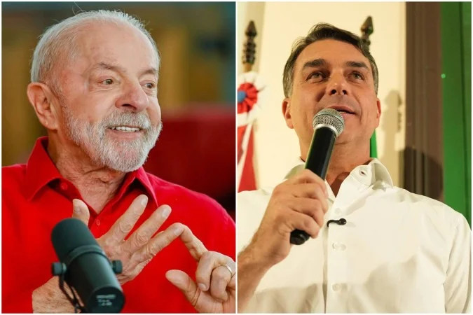 O presidente e candidato à reeleição pelo PT, Luiz Inácio Lula da Silva e o senador e candidato pelo PL, Flávio Bolsonaro/Lula e Flávio Bolsonaro continuam tecnicamente empatados - (crédito: Ricardo Stuckert e Charles Vieira)