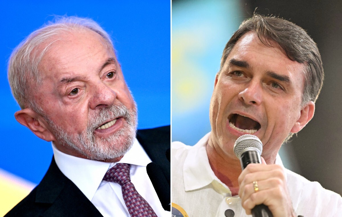 O presidente do Brasil, Luiz Inácio Lula da Silva, e o candidato Flávio Bolsonaro/EVARISTO SÁ E MAURO PIMENTEL/AFP