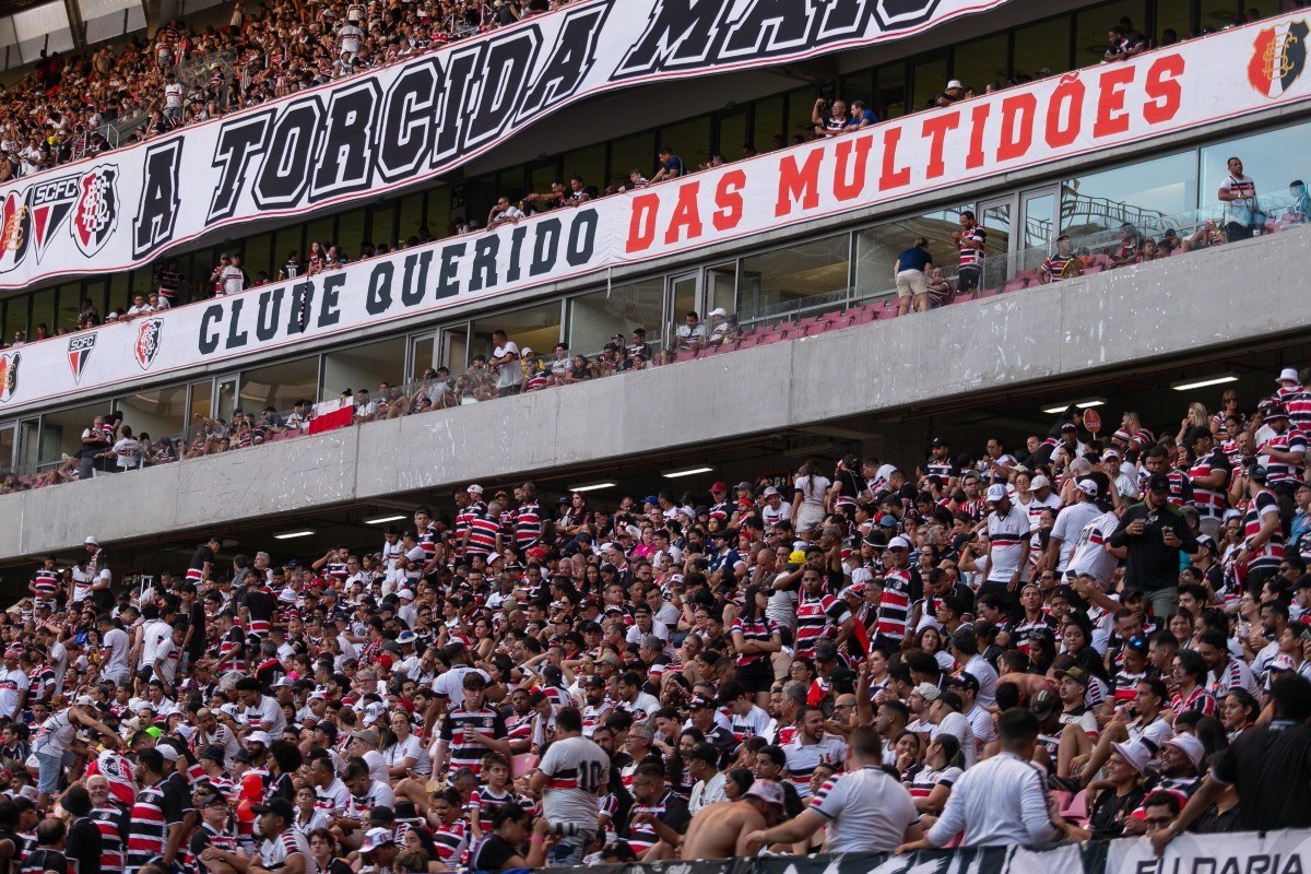 Torcida do Santa Cruz na Arena de Pernambuco /Rafael Vieira/FPF