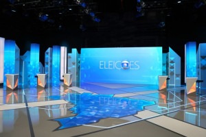 Palco do debate na TV Globo, que foi cancelado nesta quinta (1&ordm;)