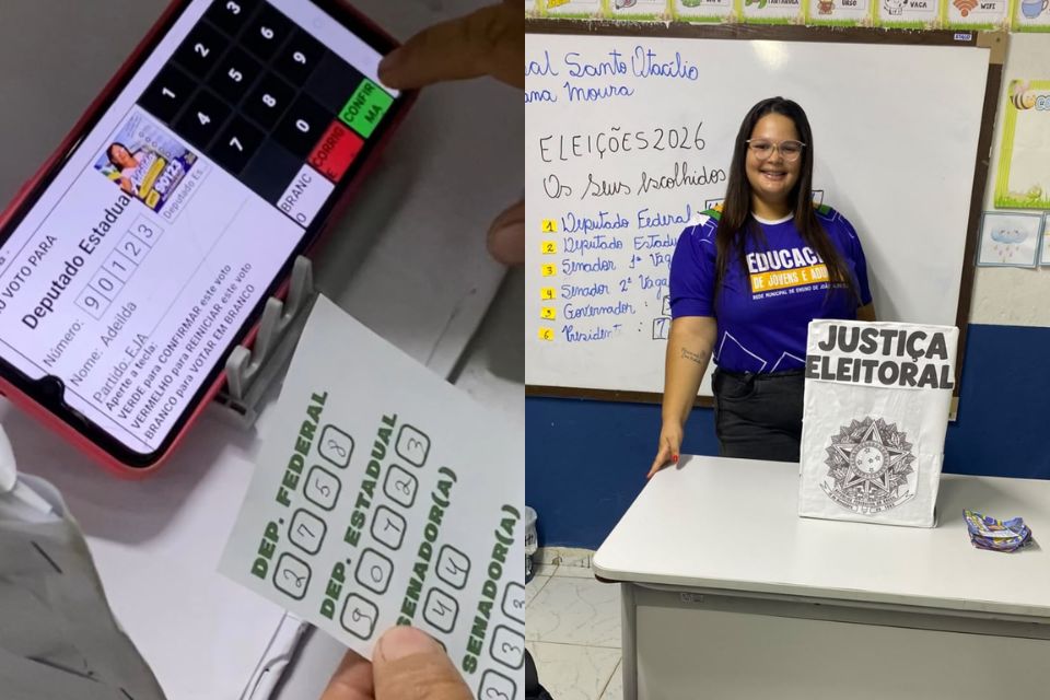 Professora pernambucana cria simula&ccedil;&atilde;o de urna eletr&ocirc;nica e ensina alunos da EJA a votar - Arquivo pessoal