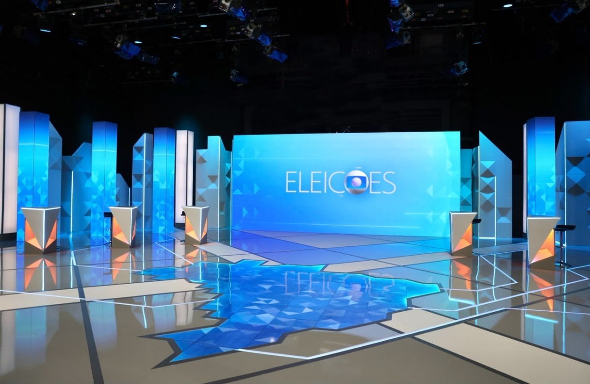 Palco do debate na TV Globo, que foi cancelado nesta quinta (1º)/Foto: Globo/ Manoella Mello