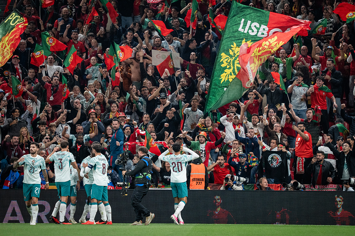 Sem CR7, Portugal vence mais uma e chega a 100% de aproveitamento na Liga das Na&ccedil;&otilde;es - SEBASTIAN ELIAS UTH / RITZAU SCANPIX / AFP
