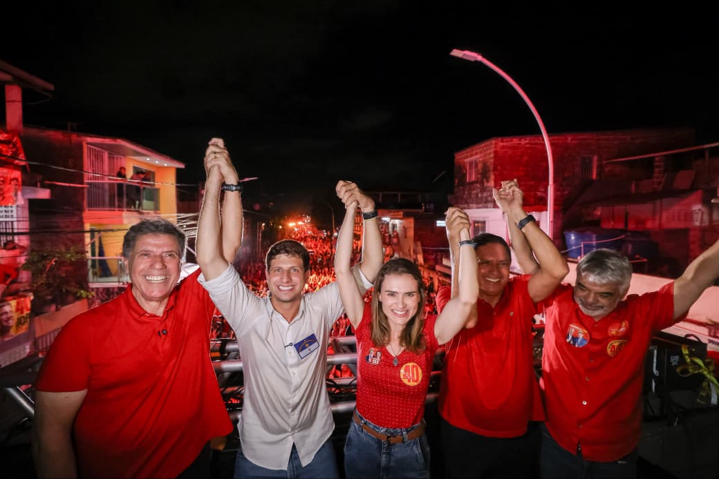 João Campos, Marília Arraes e Humberto Costa (Edson Holanda)