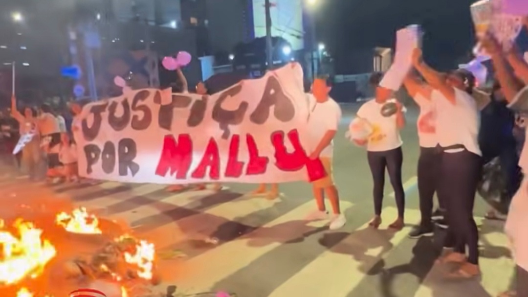Protesto em frente à igreja do Pina, na Zona Sul do Recife, pedindo justiça e respostas para Mallu/Foto: Reprodução/ Instagram