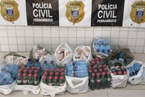Material apreendido pela pol&iacute;cia