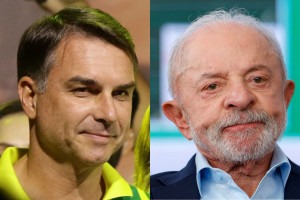 Fl&aacute;vio Bolsonaro (PL) e Lula (PT) 